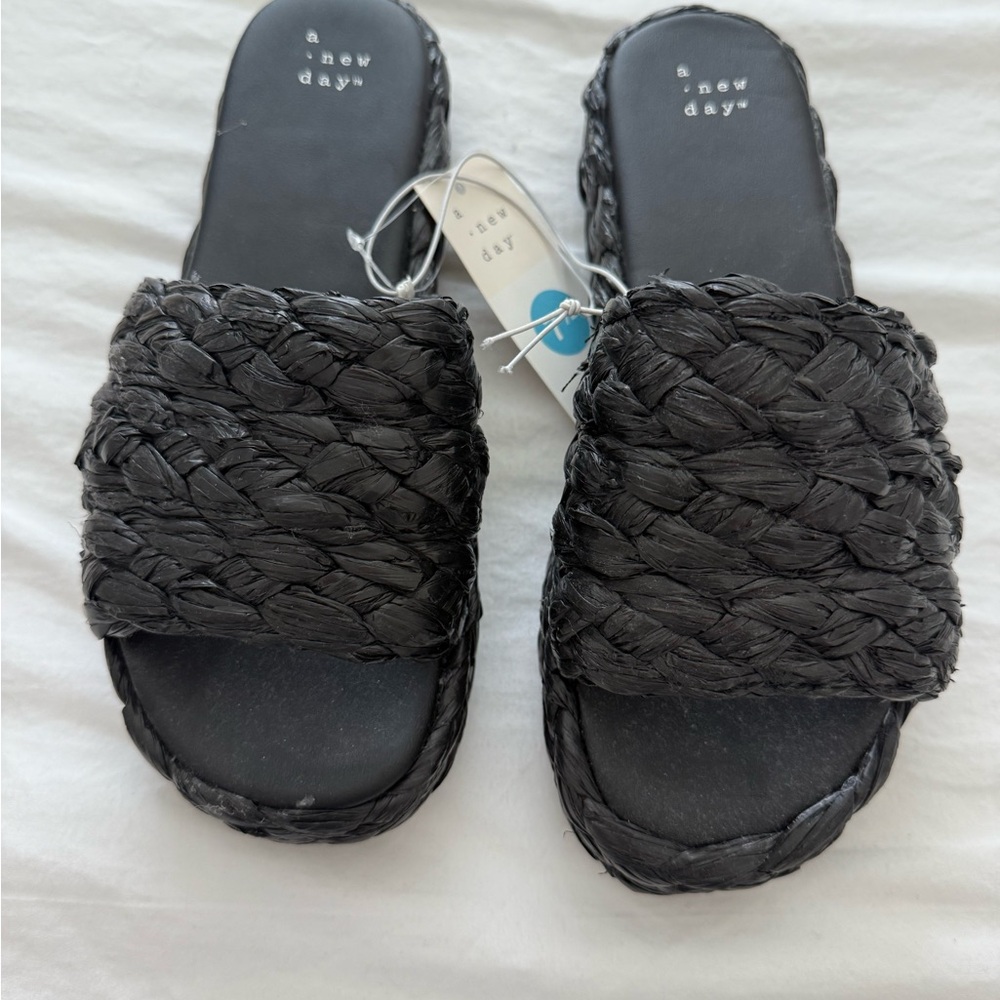 Brand new with tags - A New Day Black Braided Slide Sandals
